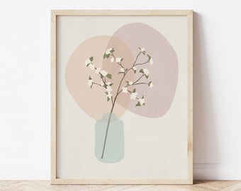 Baby's Breath Flower Print, Botanical Illustration, Minimalist Wall Art (Digital Print)
