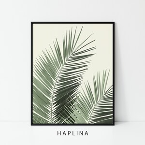 Printable Wall Art Botanical, Botanical Wall Art, Palm Tree Print, Palm Wall Art, Green Print, Digital Print, Wall Decor, Tropical Print