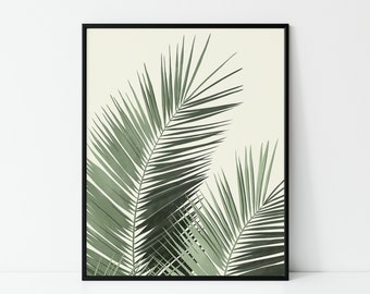 Palm Leaf Print, Tropical Wall Decor (Digital Print)