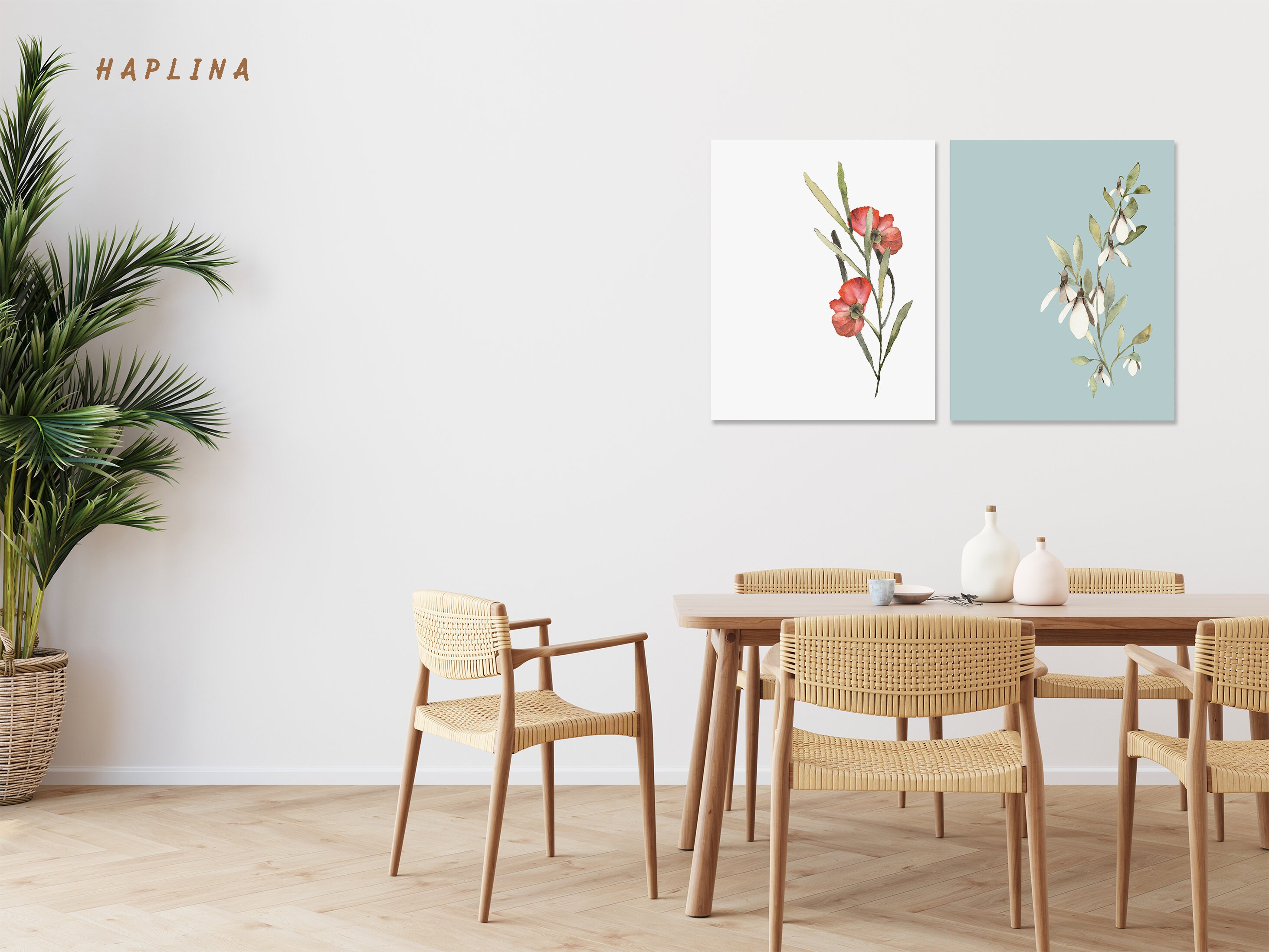 Floral Printable Wall Art Set of 2 Floral Wall Art Flower Etsy