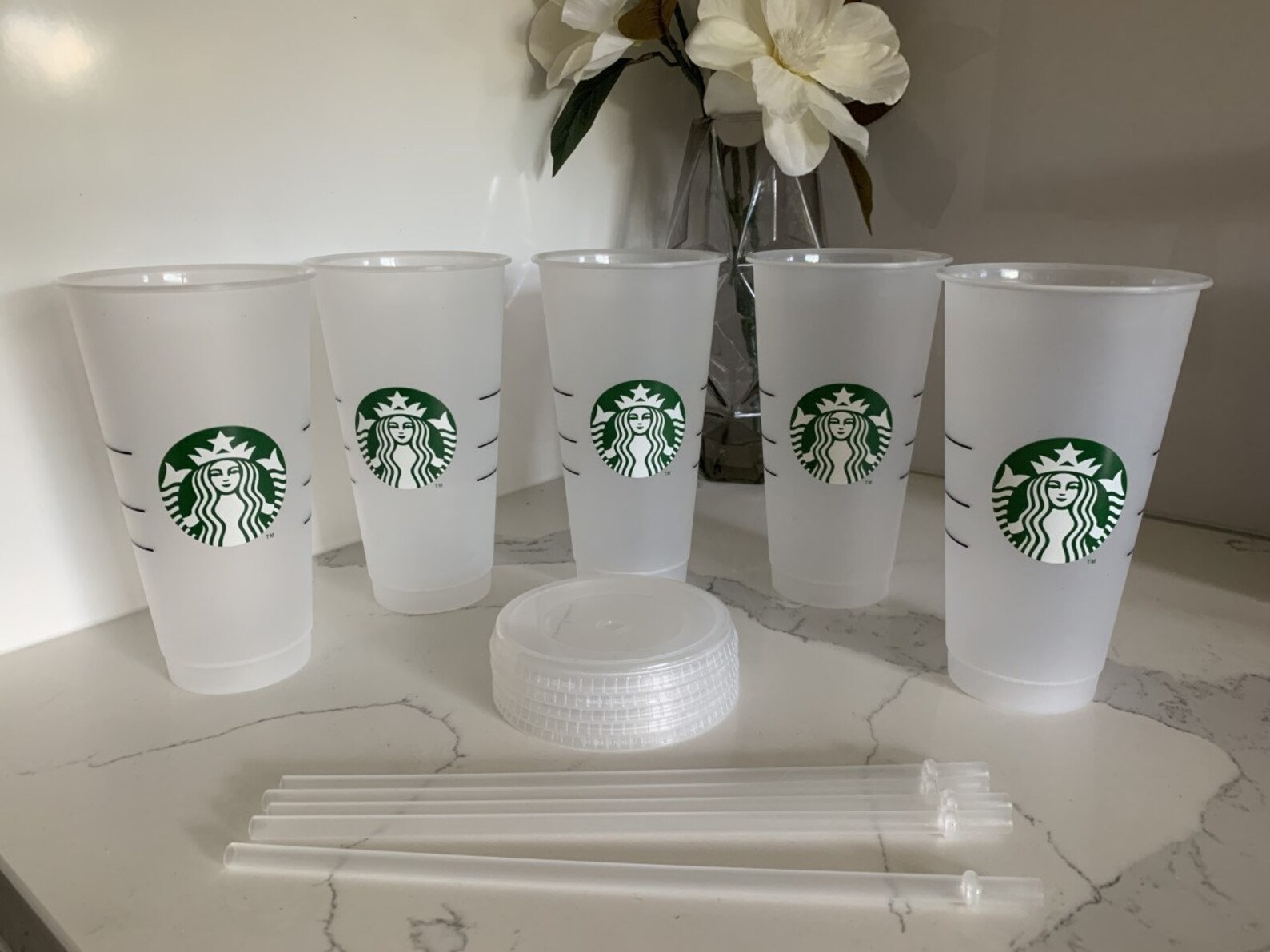 Plain Starbucks Cups Venti Size 700ml With Lid and Straw Etsy