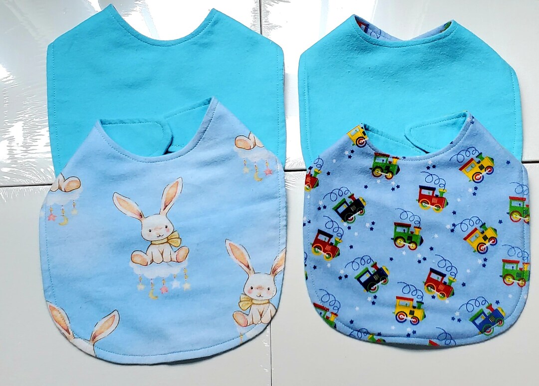 Baby Bib 100 Cotton Baby Gift Made in USA Flannel Double Sided Baby