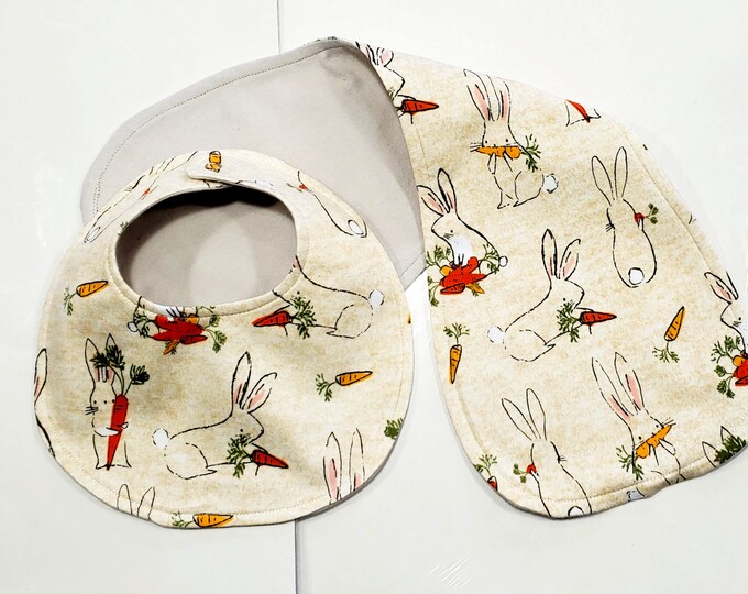 Baby Bib 100 Cotton Baby Gift Made in USA Flannel Double Sided Baby