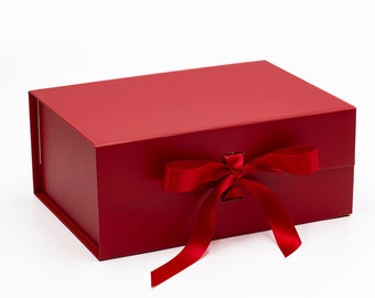 Collapsible Magnetic Gift Box with Ribbon