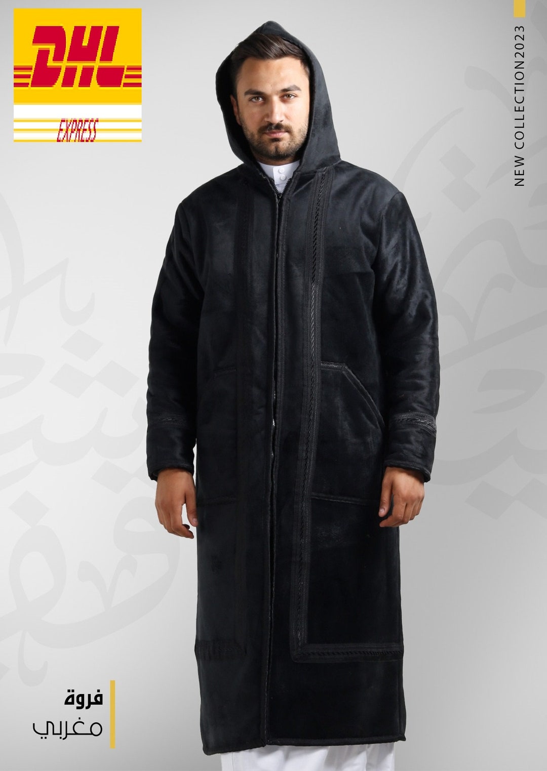 Farwa / Bisht Coat Fur Warm Winter Coat BRAND NEW Unisex / M, L,xl3xl