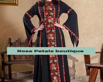Princess Thobe Embroidered Palestinian Maxi Dress Long Sleeves | Etsy