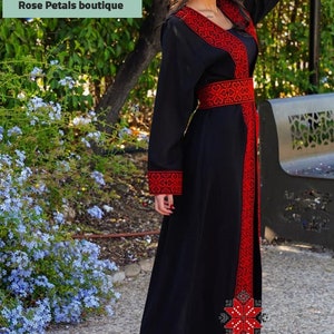 Abaya Thobe Thob Embroidered Palestinian Traditional Arabic Dress ...
