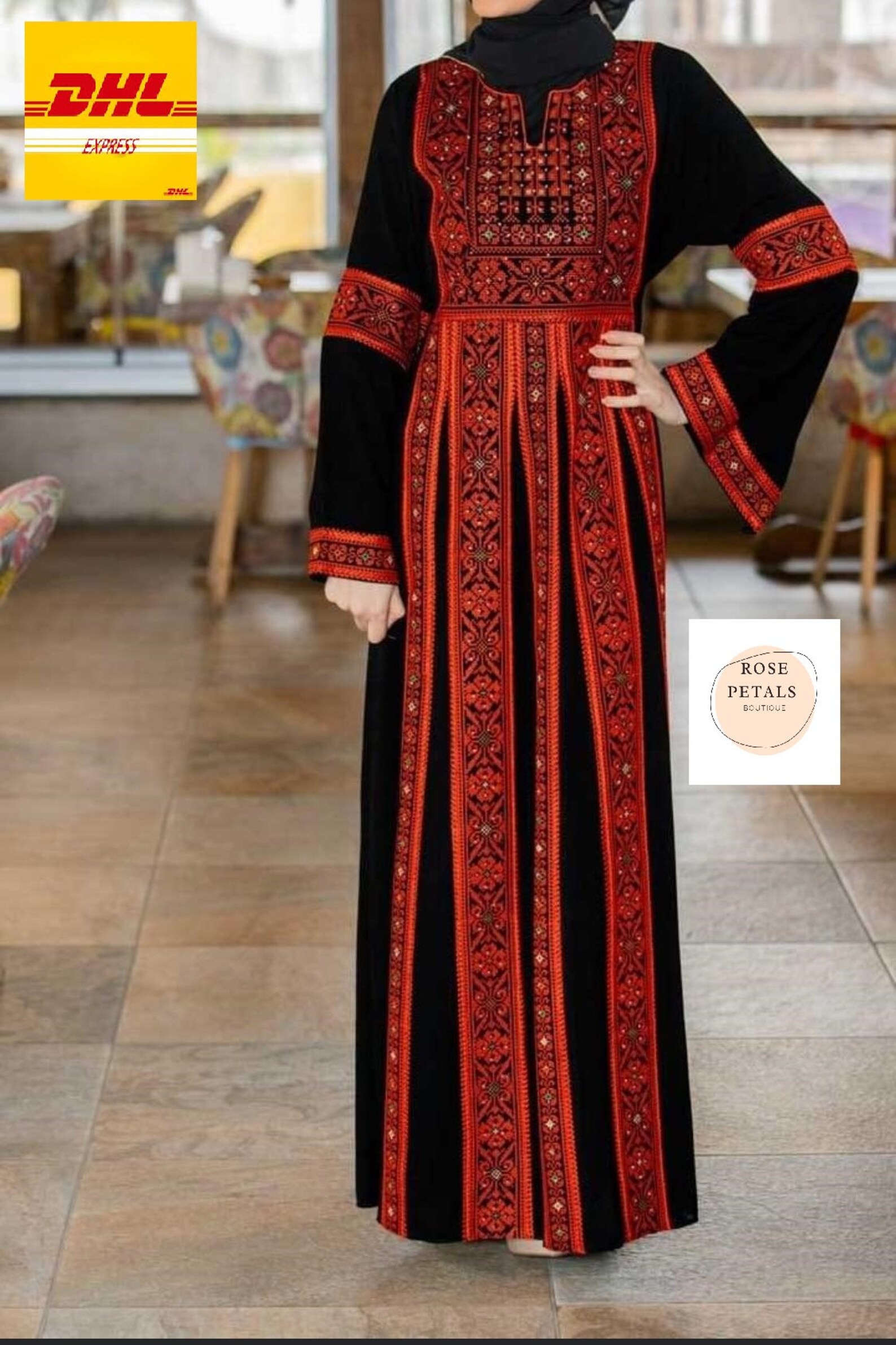 Embroidered Thobe Abaya Traditional Palestinian Thobe Caftan - Etsy