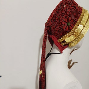 Embroidered head band with coins palestine jordan