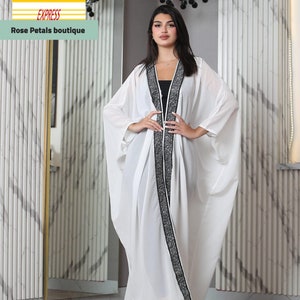 Talla única Abaya thobe Bordado Palestino Jordano Tradicional Árabe Vestido Capa Bisht
