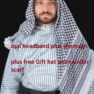 scarf emirates shemagh plus headband premium quality iqāl agal Arabic headbond