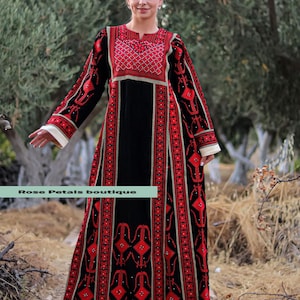 Embroidered Thobe Abaya Traditional Palestinian Thobe caftan Dress all Sizes