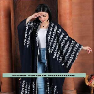 one size Abaya thobe Embroidered Palestinian Jordanian Traditional Arabic Dress Cape bisht with internal Dress