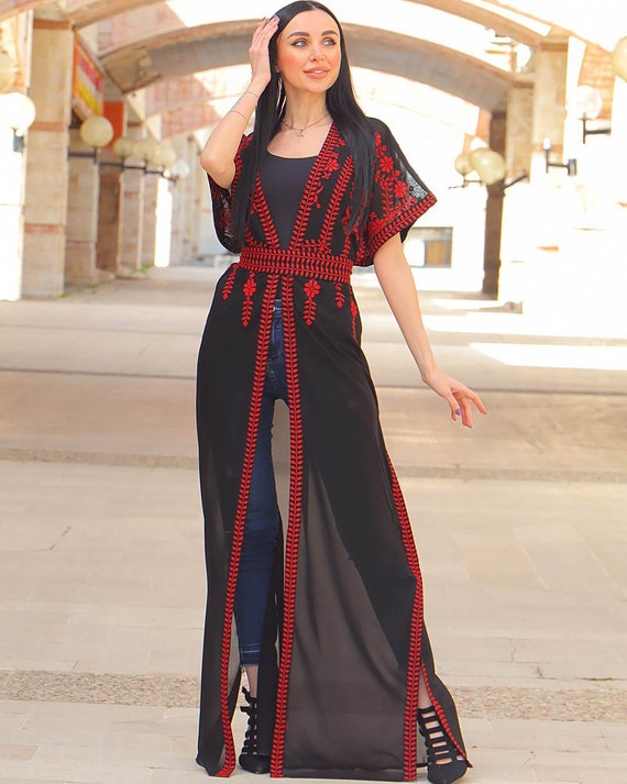 One Size Abaya Thobe Embroidered Palestinian Jordanian Traditional
