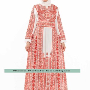 Thobe Embroidered Palestinian Dress Long Sleeves Kaftan Palestinian Design And Embroidery