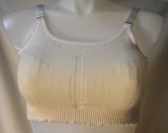 Bra, size LARGE-the woven one, natural undyed cotton with spandex for fitting ease.