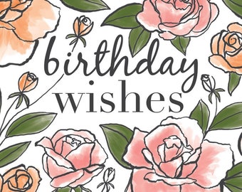 Rose Birthday Wishes Card
