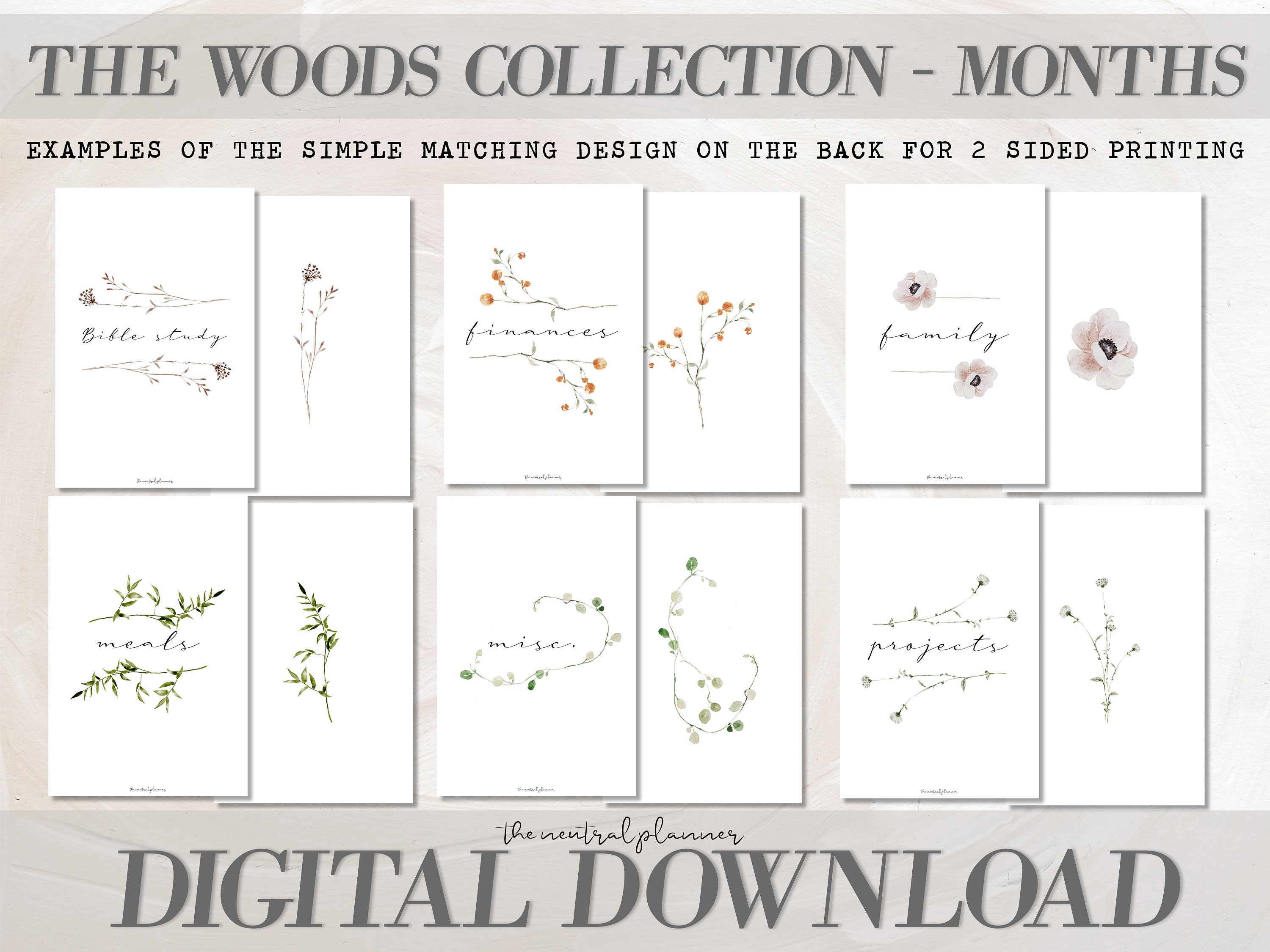 Personal Size the Woods Sections 24 Printable Planner - Etsy