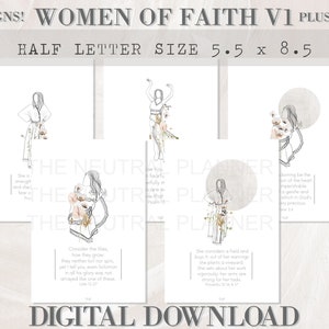 Women Of Faith Planner Dashboard - HALF LETTER SIZE - Christian Journal Decoration