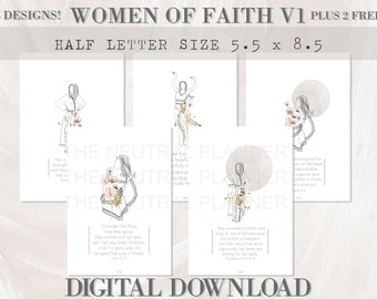 Women Of Faith Planner Dashboard - HALF LETTER SIZE - Christian Journal Decoration