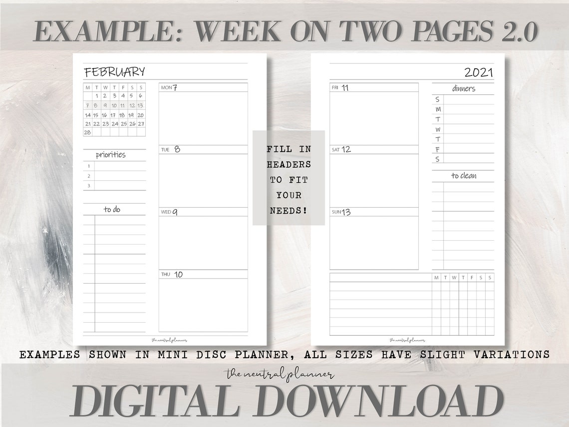 Franklin Covey Compact Week on Two Pages 2.0 Minimal | Etsy
