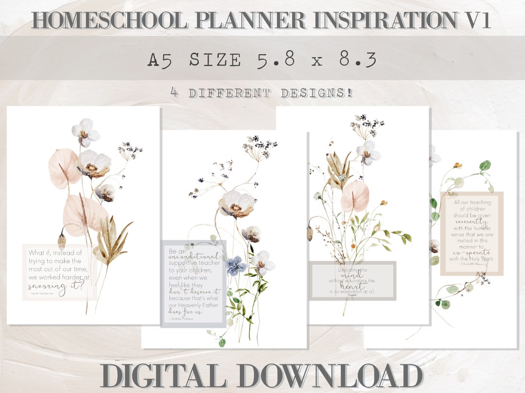 Homeschool Planner Dashboard Inspiration - A5 Size - Printable Teacher ...