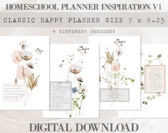 Homeschool Planner Dashboard Inspiration - CLASSIC HAPPY PLANNER - Printable Teacher Agenda Decor