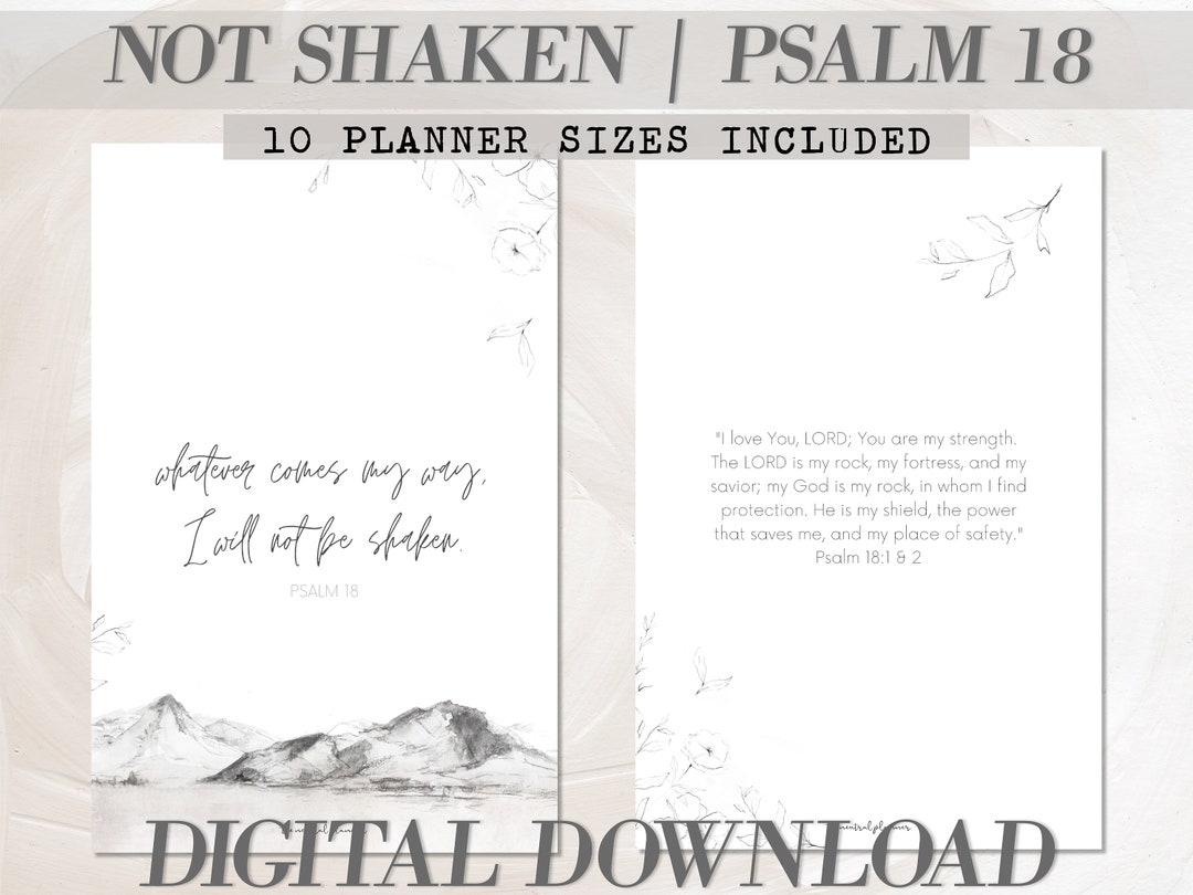 Psalm 18 Planner Printable Decoration 10 Sizes Included Neutral 