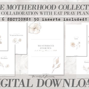 A5 Size | The Motherhood Collection x Eat Pray Plan | Digital Download Planner Printable For Mother & Family