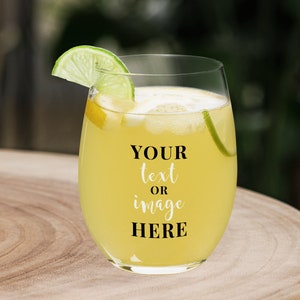 Custom Stemless Wine Glass, Personalized Wine Glass, Customized Wine Glass, Create Your Own Wine Glass, Design Your Own Wine Glass
