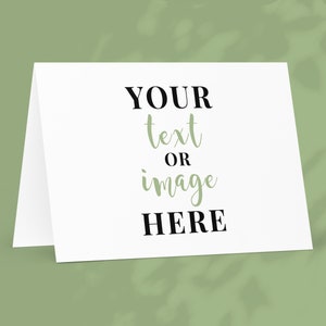 May include: A blank white card with the text "YOUR text OR image HERE" printed in black.