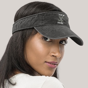 Personalized Denim Visor, Unisex Visor, Custom Visor, Denim Visor, Personalized Gift, Gift for Her, Tennis Visor, Handmade Visor