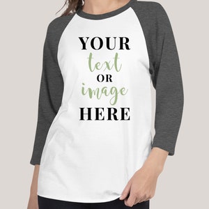 Personalized Unisex 3/4 Sleeve Raglan Shirt, Custom Raglan Shirt, Unisex Shirt, Personalized Gift, Gift for Her, Gift for Him, Romantic Gift