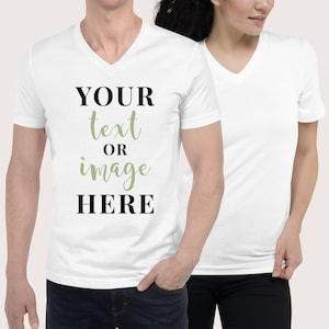 Personalized V-Neck Tee, Unisex V-Neck Tee, Unisex Softstyle Tee, Personalized gift, Gift for Her, Gift for Him, Romantic Gift