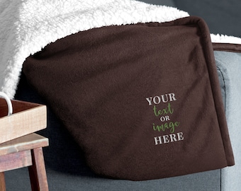 Personalized Sherpa Blanket, Custom Sherpa Blanket, Personalized Gift, Custom Blanket, Handmade Sherpa Blanket, Embroidered Blanket