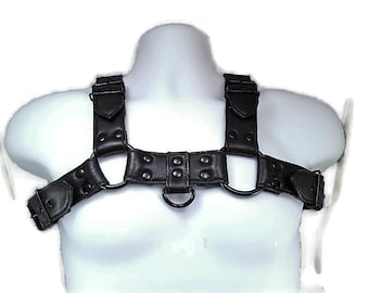 Leather Chest Harness Bulldog Harness BDSM Harness Bondage Harness