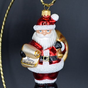 Glass Santa Ornament - Traditional Polish Glass Ornament