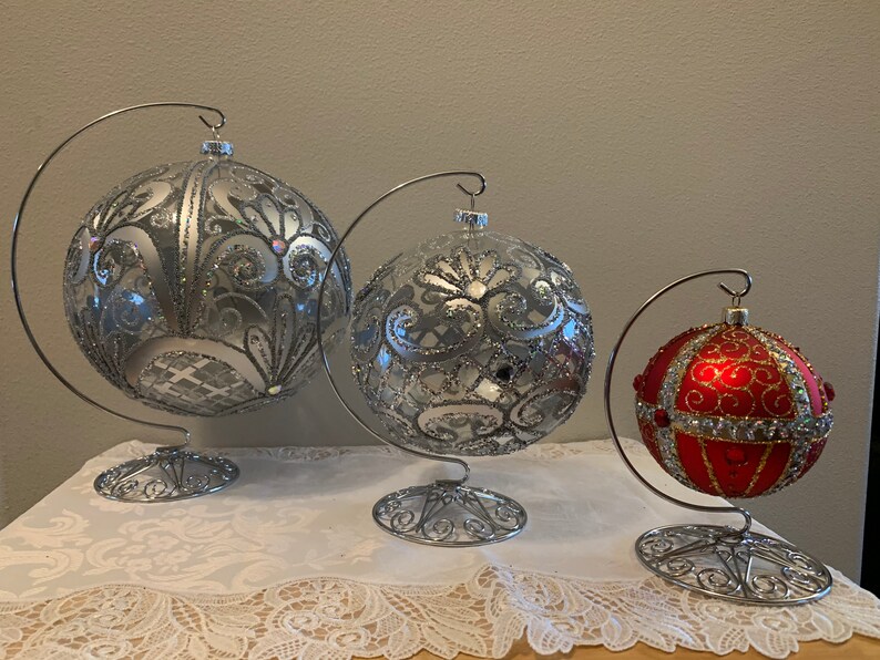 Ornament Stand Silver Etsy