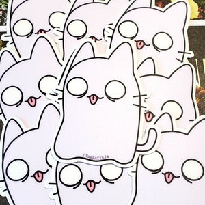 Ghost Cat Sticker, Ghost Sticker, Cat Sticker, Halloween Sticker, Cat Ghost Sticker, Cute Sticker