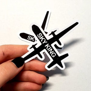Sky King, Sky King-sticker, vliegtuigsticker, vliegtuigsticker, memesticker