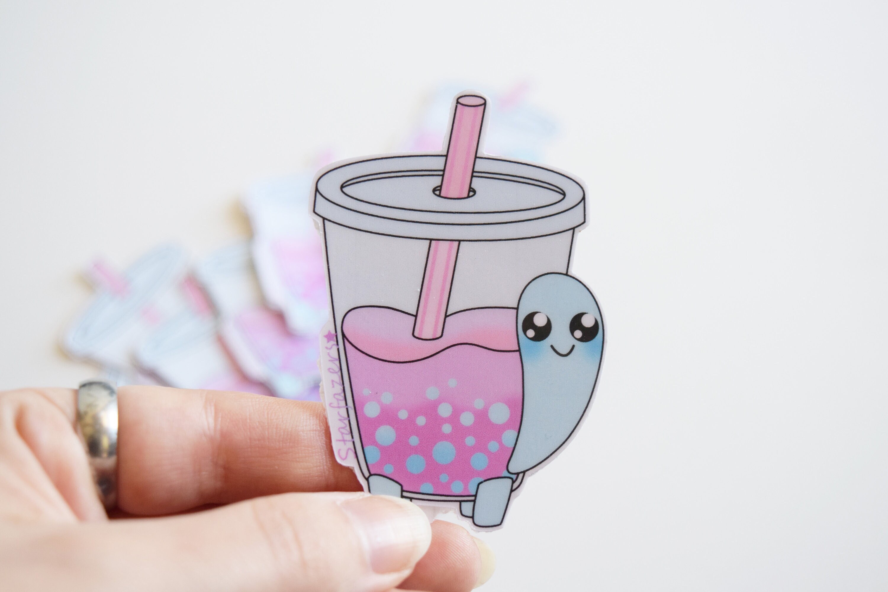 Boba Turtle Sticker, Kawaii Bubble Tea Decal - Etsy