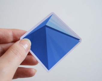 Ramiel Sticker, Anime NGE, Blue Geometric Design