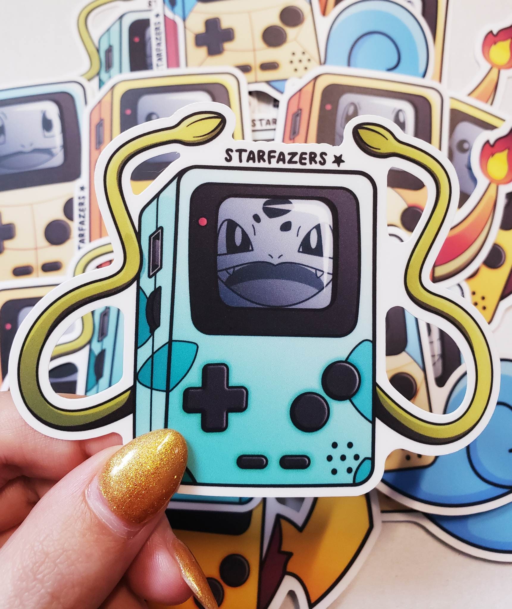 Pikachu Gameboy Color Rear Sticker Gameboy Color Pokemon Sticker, Pikachu, Charmander, Bulbasaur, Squirtle ...