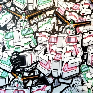 Gundam Sticker, Gundam Unicorn Sticker, Anime Sticker, Unicorn Sticker, Unicorn Gundam Sticker, MSG Sticker