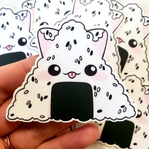 Onigiri Sticker, Cat Sticker, Food Sticker, Cute Sticker, Japanese Food Sticker