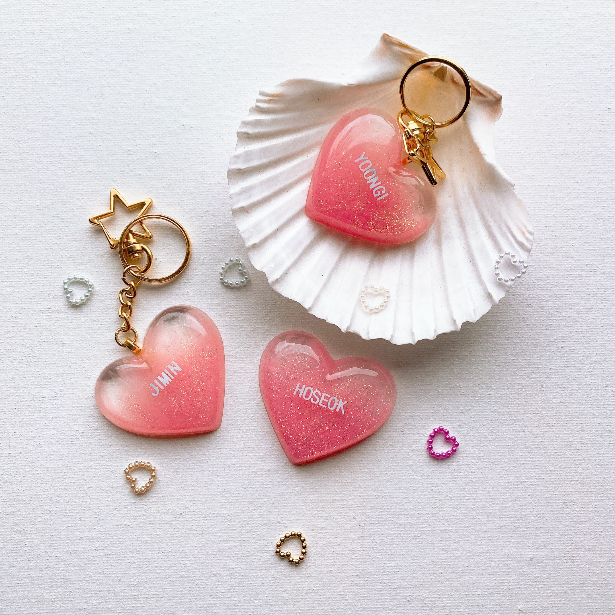 BTS resin heart keychain Etsy