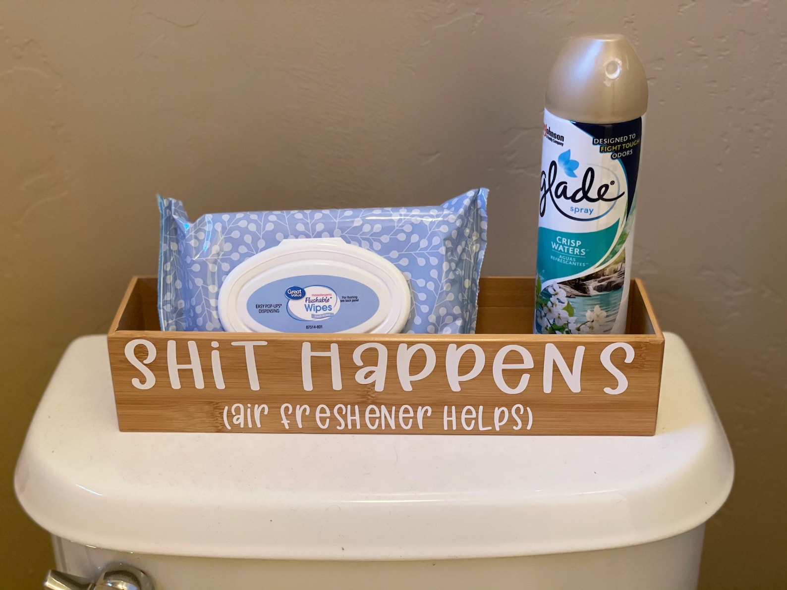 Bamboo Air Freshener Holder Bathroom Storage Bathroom Etsy