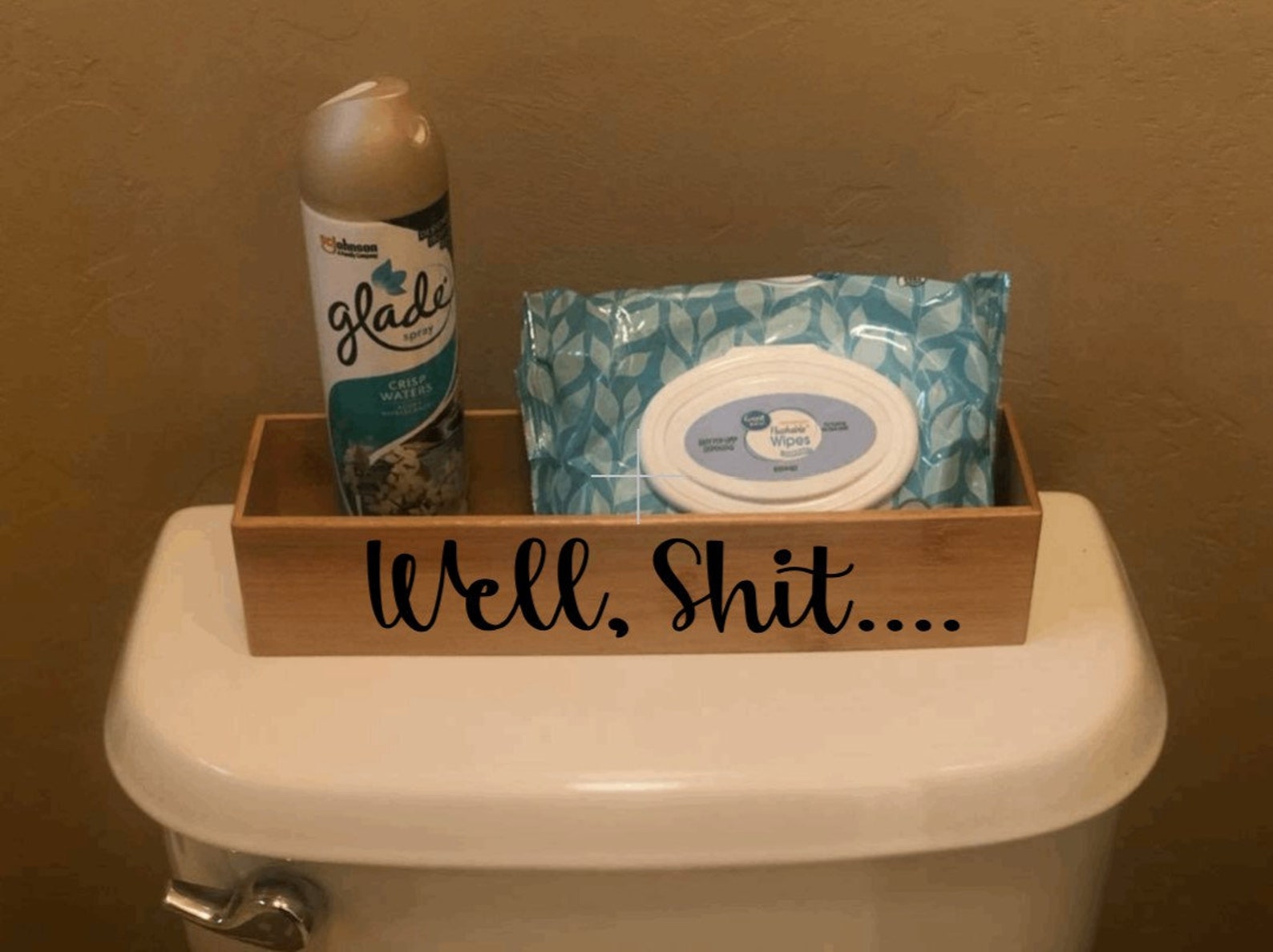 Bamboo Air Freshener Holder Bathroom Storage Bathroom Etsy