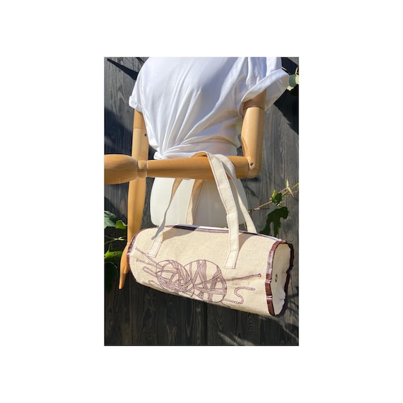 Knitting Accessories Pattern Vintage Handbag - image 1
