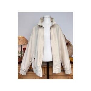 Vintage Beige Burberrys Lightweight Bomber Jacket